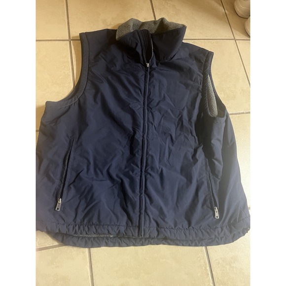 L.L. Bean Other - LL Bean Fleece Lined Vest Mens Large Navy Full Zip Missing Zipper Outdoor